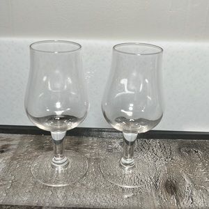 Vintage Clear Glass Cordial Stemware Set of Two
